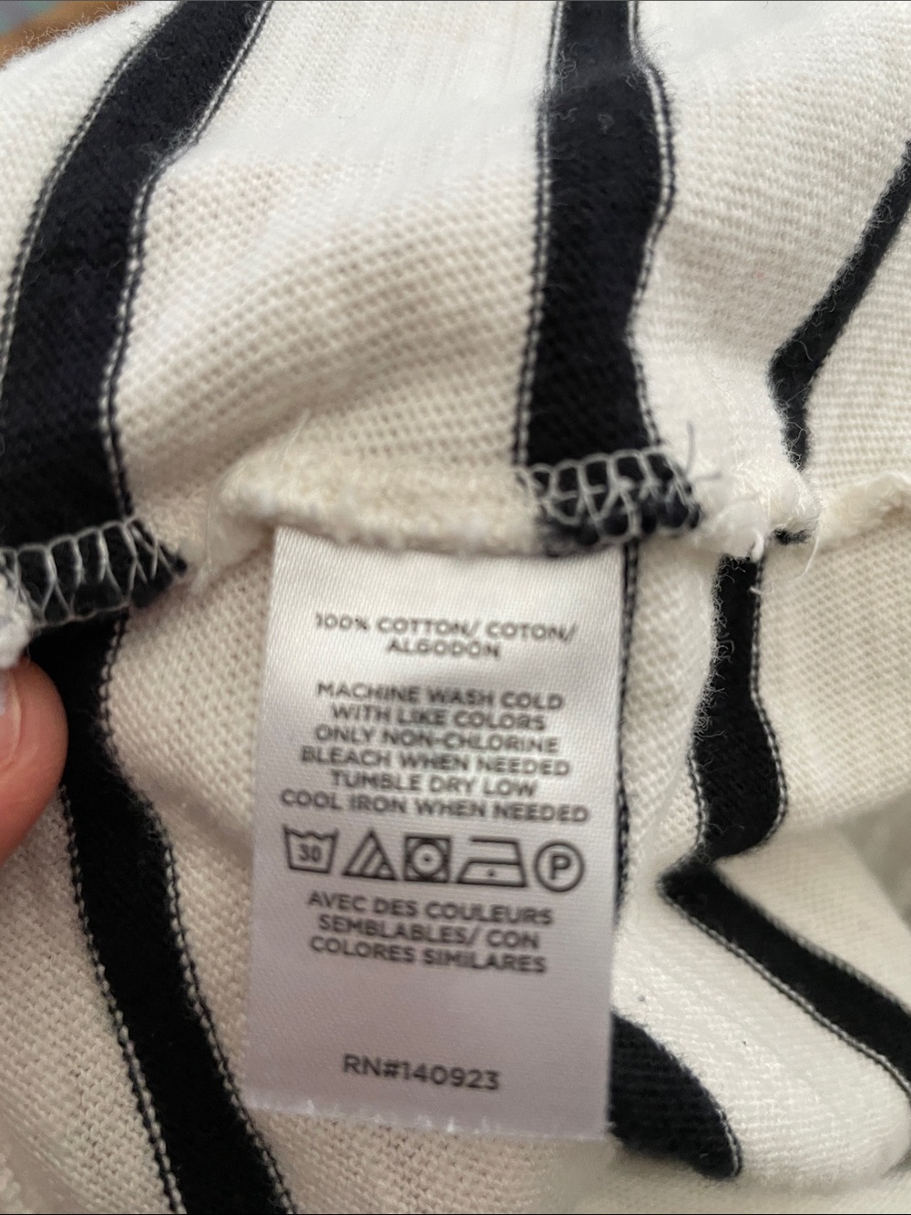 LOFT White and Black Striped 100% Cotton Knit Tank Top - Picture 6 of 6